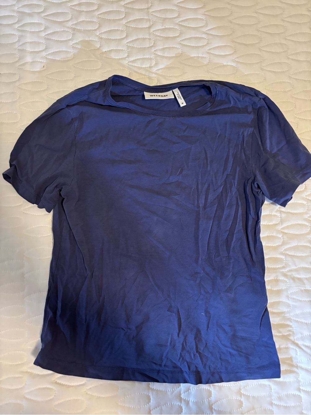 Weekday Men's Short Sleeve Crew Neck T-Shirt — Deep Blue
